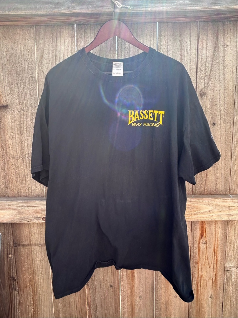 Gildan Black T-Shirt with Yellow 'BASSET' Chest Print